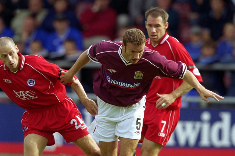 Graham Hyde, better known for his time with Sheffield Wednesday (left), played nine times for Chesterfield, during a loan spell in 2001. The picture also shows a very familiar face playing for Northampton.
