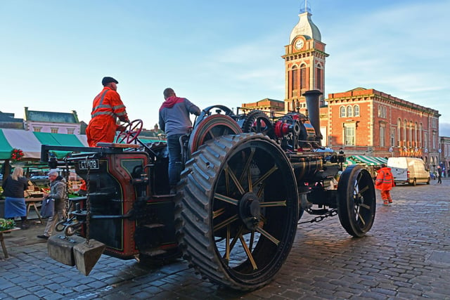 The historic engines finished their journey at the market square.