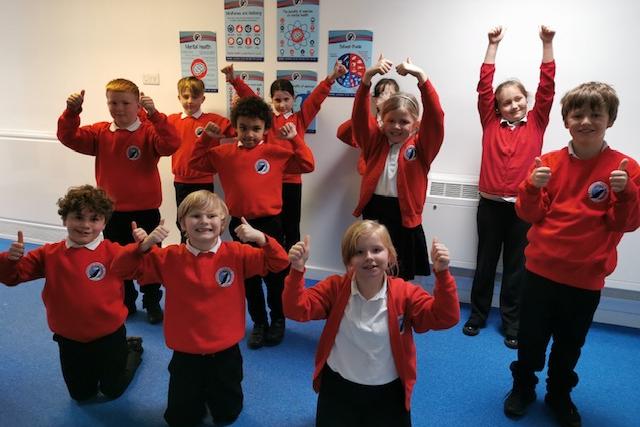 Seahouses Primary School pupils were happy to be back in school.