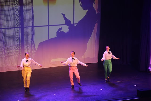 Students of Directions Theatre Arts tap-dance to the song Miss Celia's Pants from the musical The Colour Purple.