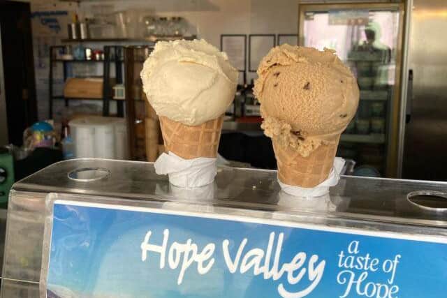 The ice cream at Hope Valley Ice Cream is made using milk from their own herd or cows.