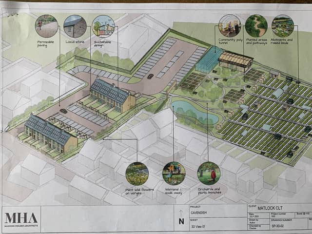 The community group\'s rival plans for the Matlock site. Image from Matlock Community Land Trust.