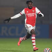 Tim Akinola pictured in action for Arsenal's under-23s.