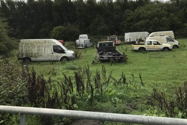 While addressing this most recent application, council officers visiting the site noticed unauthorised vehicles parked in an adjacent field that was also owned by the applicant.