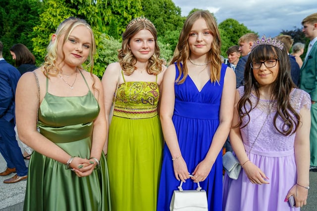 Students arrive for the Outwood Academy Newbold prom at Ringwood Hall.