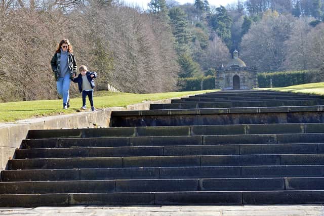 Becky and Monty Glassberg enjoyed walking seeing The Cascade in the reopened gardens at Chatsworth House.