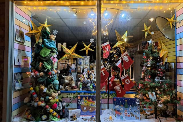 The window of ToyStories, in Matlock's Crown Square, has been given a festive makeover for a very good cause.