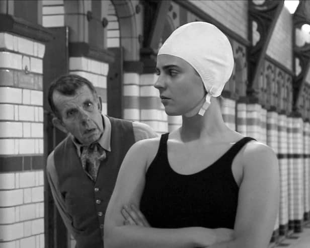 KIrsten Callaghan and John Locke in a still from the film Vindication Swim which focuses on the life of Mercedes Gleitze, the first British woman to swim the English Channel (photo: Relsah Films)