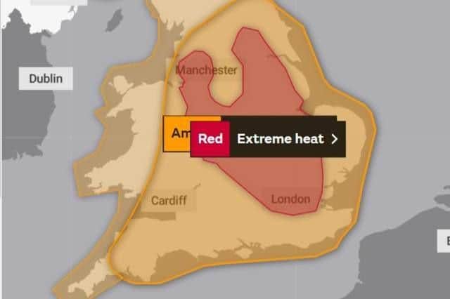 There is a rare red weather warning in place for Derbyshire today