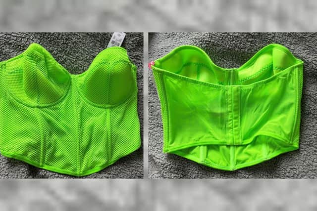 As work continues to identify the woman, officers have now released images of a lime green Primark-branded crop-top - which is believed to be the same as the one she was wearing
