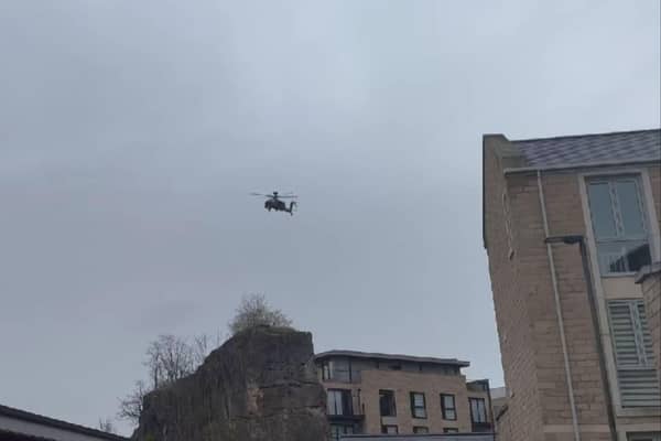 A military helicopter has been spotted flying low over Chesterfield and Matlock earlier today.