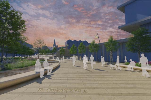 How the area between Chesterfield train station and the town centre could look under the plans.