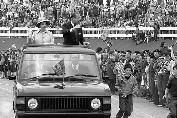 The Queen and Prince Philip wave to the public as they arrive at Gypsies Green in 1977. Photo: Freddie Muddit (Fietscher Fotos)