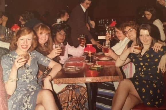 Viv Miller, pictured left, on a night out at the Aquarius.
