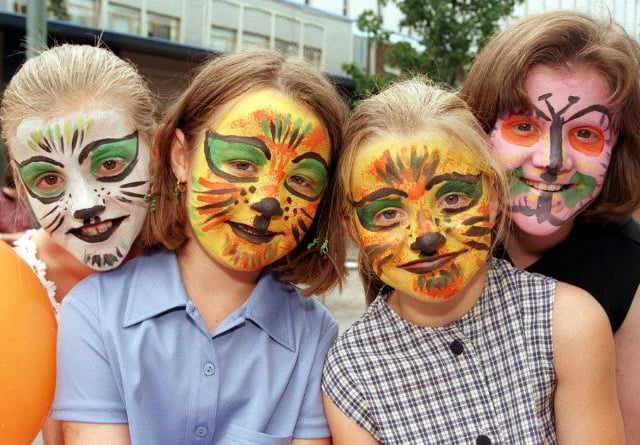 On August 28, 1999, these youngsters had their faces painted as part of the Doncaster by the Sea event.