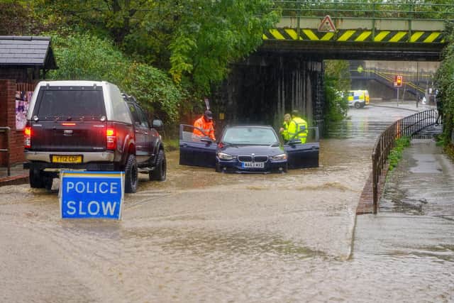 The Goyt Side area of Chesterfield was badly hit by the storm with residents rescued and evacuated by firefighters and businesses left underwater.
