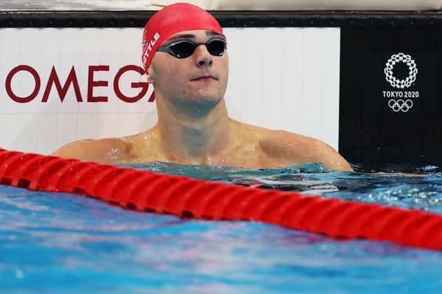 Jacob Whittle after winning his 100m freestyle heat in Tokyo. (Photo by Tom Pennington/Getty Images)