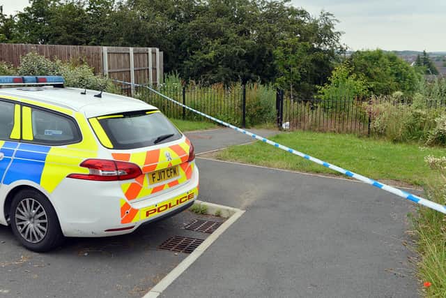 Police tape of an area in Shirebrook following the assault last week