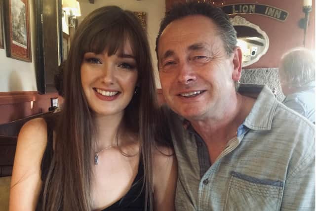 Phoebe Shaw with her dad Stuart who was diagnosed with prostate cancer in 2018.