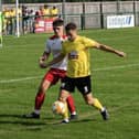 Action from Skegness's win at Hucknall. Photo: Hucknall Town FC.