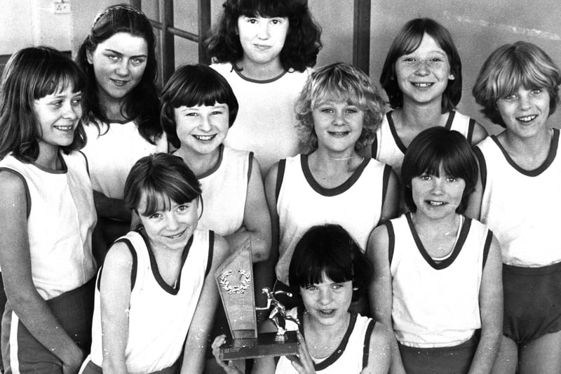 The Redwell Comprehensive School Cross County team champions in 1981.  Pictured are back; Fiona Nicholson, Alyson Lincoln, Dawn Tate, Centre, left to right: Lorraine Johnson, Karen Gibbs, Lindsay Young, Leah Marshall.  Front, left to right: Debra Flood, Nicola Stephenson and Julie Hatch.