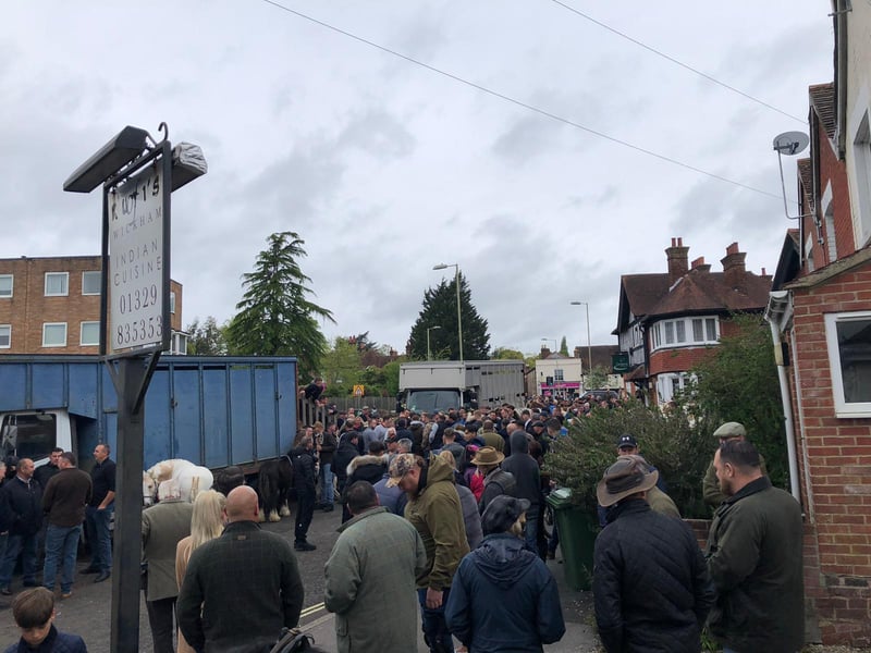 Large crowds in Wickham this morning.