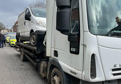 After stopping the wagon in Leabrooks police tweeted: "This cloned Iveco rolling through the county loaded with another vehicle picked up by the skipper. "Some great team tactics resulted in it being stopped with no pursuit or damage and two detained."Reported for numerous offences and vehicle seized!"