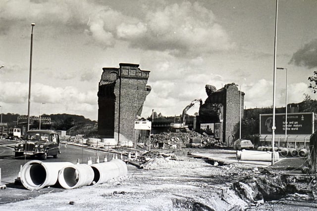 Demolition woerk on Horns Bridge is almostr complete in 1984