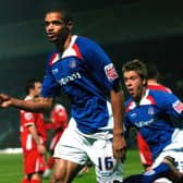 Caleb Folan celebrates after scoring against Charlton Athletic in the League Cup fourth round in 2006.