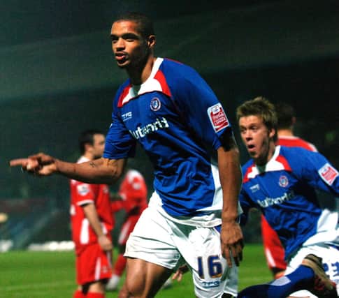 Caleb Folan celebrates after scoring against Charlton Athletic in the League Cup fourth round in 2006.