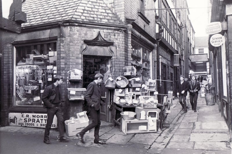 A  view of the Shambles in Chesterfield in 1966.