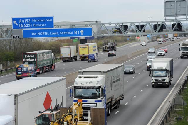 A vehicle has broken down on the M1 causing a lane to be closed near to Chesterfield.