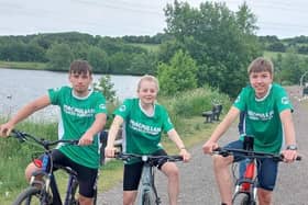 Derbyshire friends Jayden Beniston, Ellie Clements and Dylan Thomas cycled 50 miles each to raise money for Macmillan Cancer Support