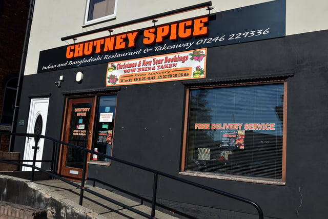Chutney Spice on Church Street, Brimington, has a five-star hygiene score.
