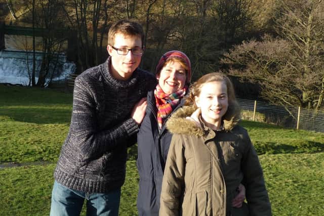 Gabi with mum Faye and brother Zach on her last walk from Ashford in the Water to Bakewell, the route the memorial walk will take on Sunday March 26th