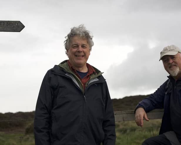 Comedy duo's Peak District adventure: Bill Bailey and Alan Davies share laughter and memories amidst the stunning Peak District landscapes. Image: Channel 4