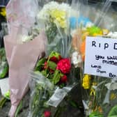 Floral tributes left in Chesterfield town centre for Danny Parkes.