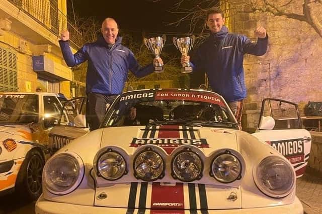 Steve and Seb Perez with their trophies. Photo: Vicente Picornell.
