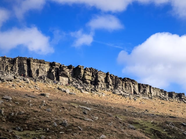 This Peak District viewpoint is popular with climbers - offering a spectacular vista over the area.