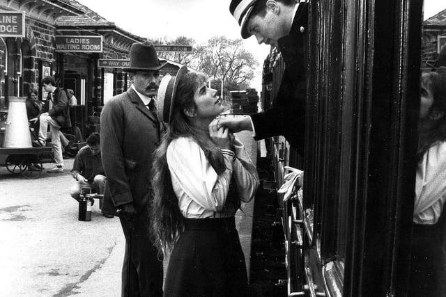 Imogen Stubbs, filming for The Rainbow by D.H Lawrence at Midland Railway back in May 1988.
