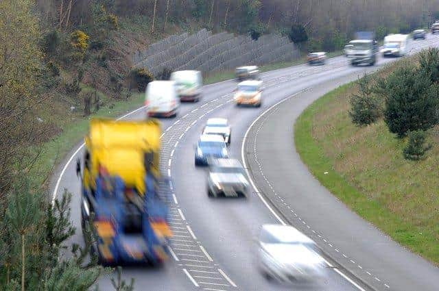 One lane is closed on the A38 in Derbyshire due to a broken down vehicle