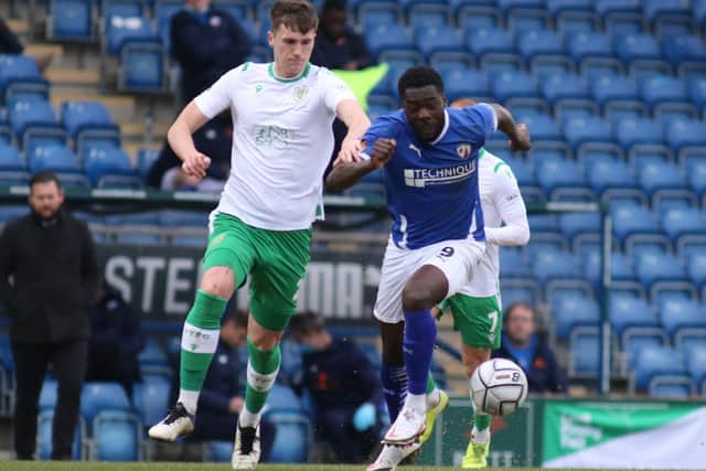Chesterfield cut through Yeovil Town in the second-half on Saturday. Pictured: Akwasi Asante.