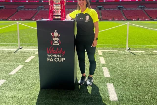 Georgia with the Women's FA cup trophy