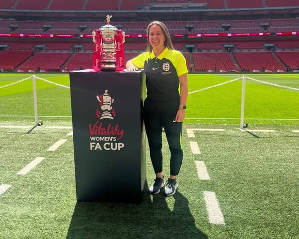 Georgia with the Women's FA cup trophy