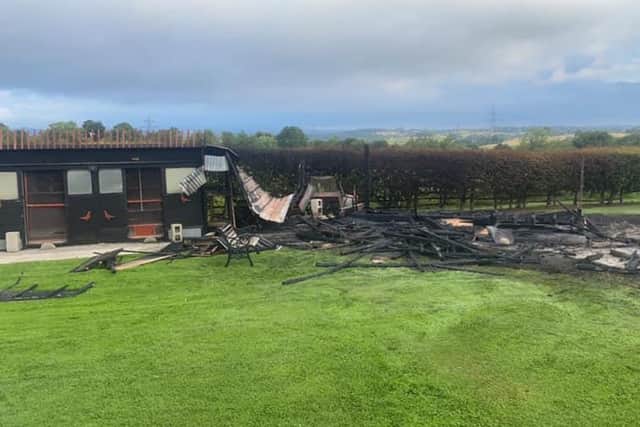 Two pigeon sheds were in a fire at allotments on Mansfield Road, Temple Normanton.
