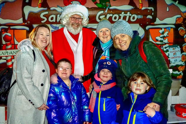 Santa's grotto drew a stream of visitors throughout the night.