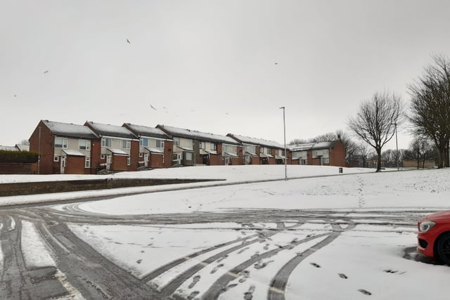 Snow seemed thicker in parts of Peterlee compared to other places in the North East.