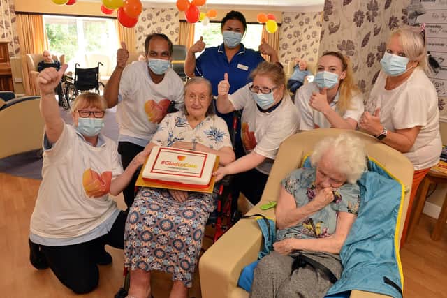 Staff and residents at the Heights in New Tupton are enjoying #GladtoCare week. Pictures by Brian Eyre.