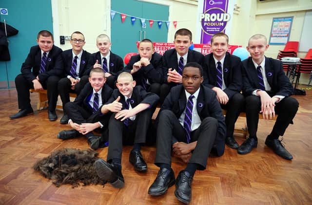 Hasland Hall School year 9 pupils sponsored headshave
