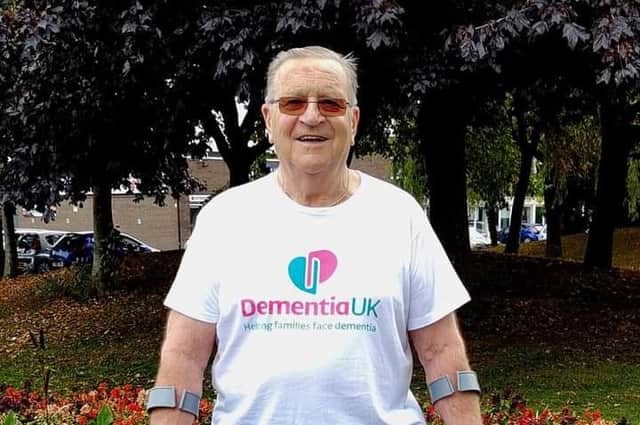 Despite his own mobility difficulties Harry Johnson has been walking up to two miles a day as his wife Lucy, once a familiar face delivering post in the town, has recently been diagnosed with this terrible disease.
